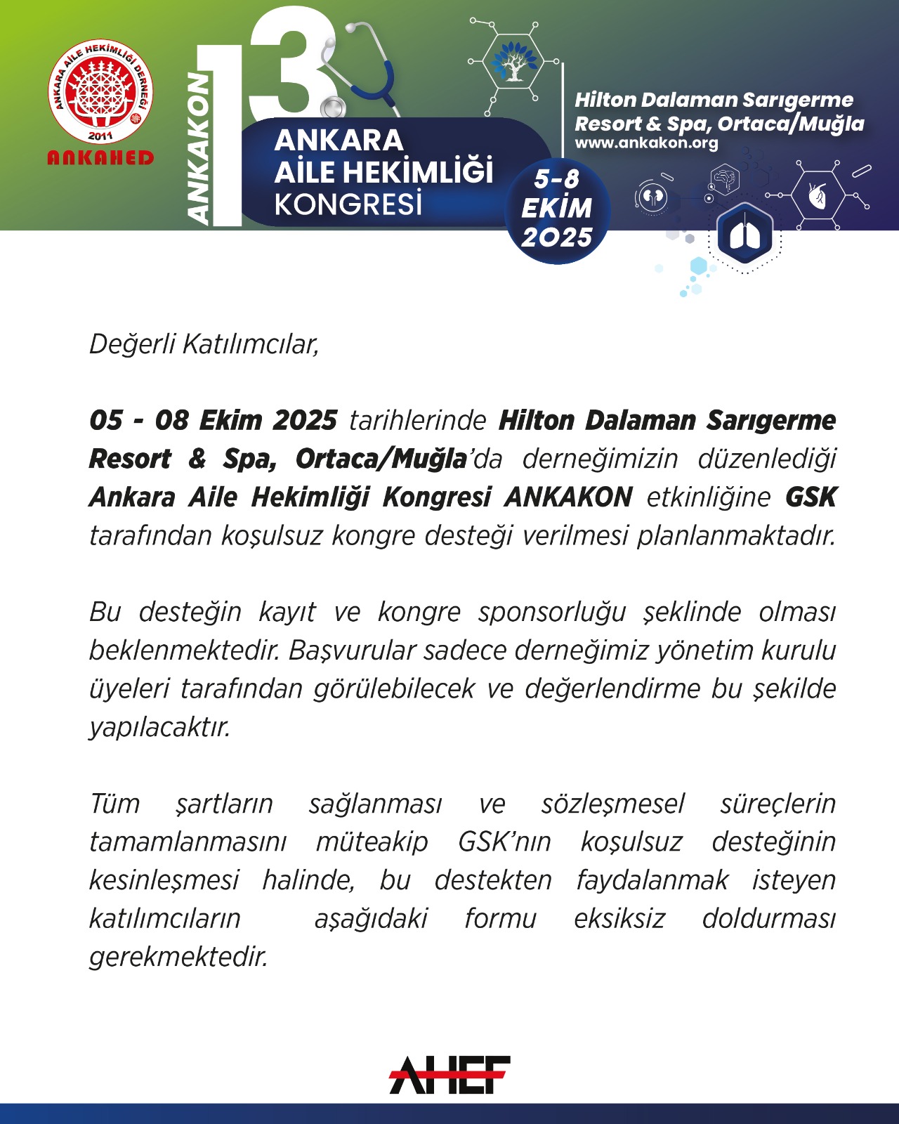 ANKAKON etkinliğine GSK desteği