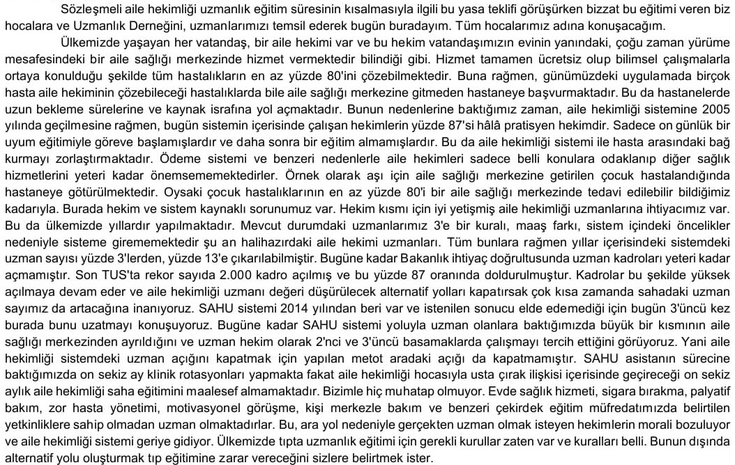 Başlık:Türkiye Büyük Millet Meclisi Sağlık Komisyonu’nda TAHUD açıklamalarına derneğimizin cevabı